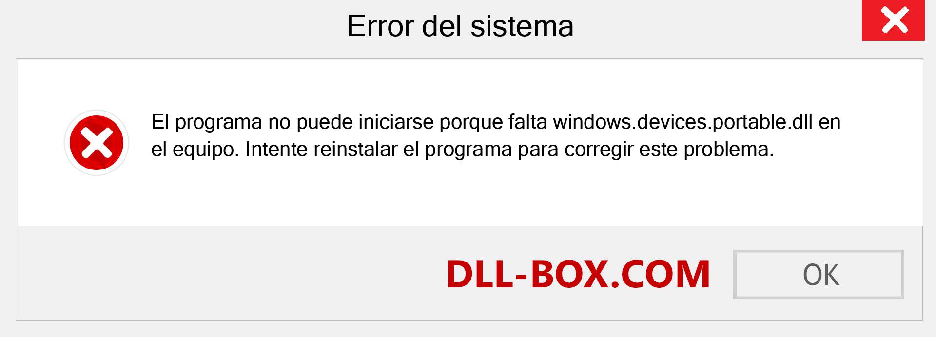 ¿Falta el archivo windows.devices.portable.dll ?. Descargar para Windows 7, 8, 10 - Corregir windows.devices.portable dll Missing Error en Windows, fotos, imágenes